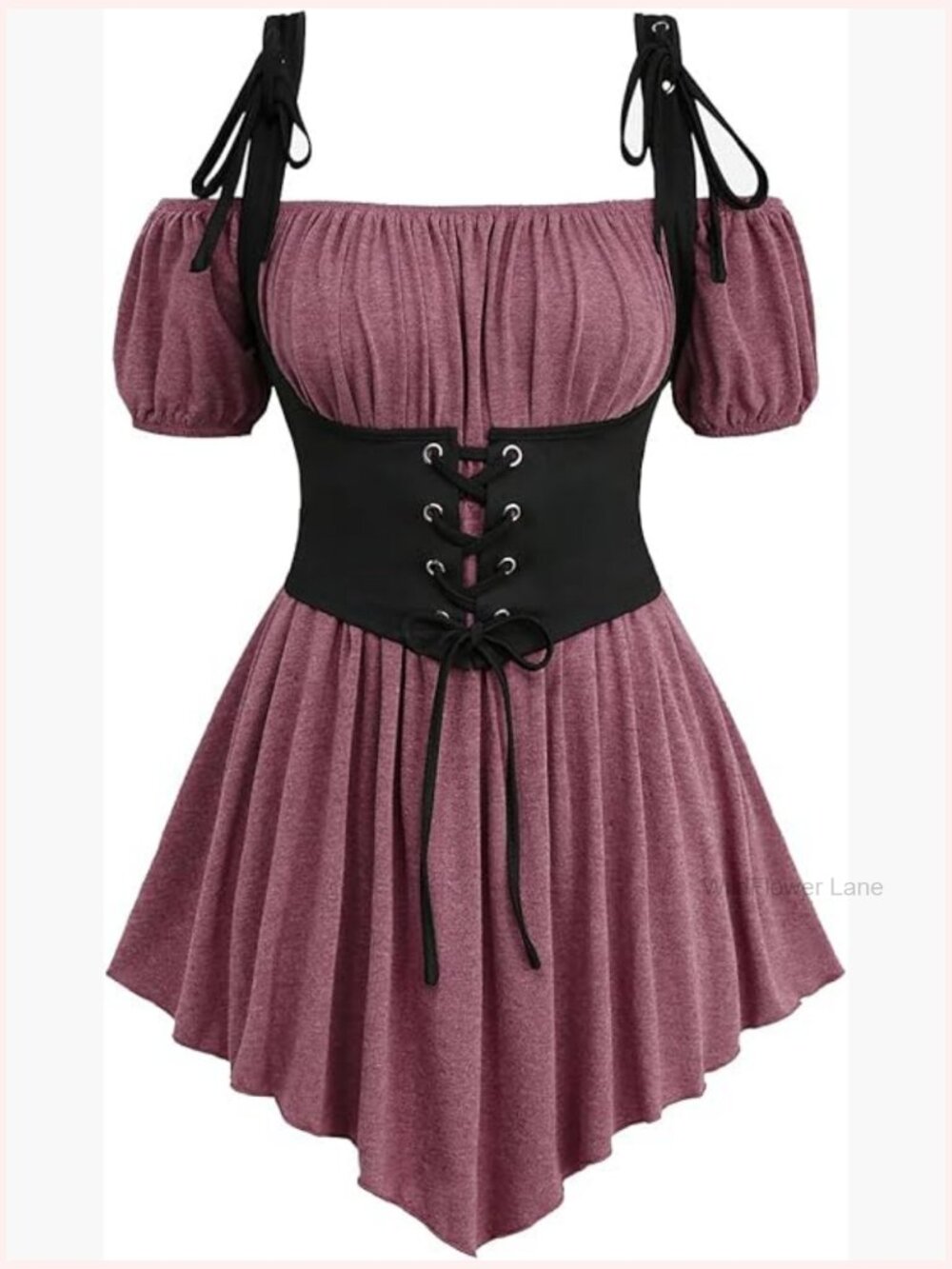 Plus Size Gothic Off Shoulder Corset Top Renaissance Medieval Blouse
